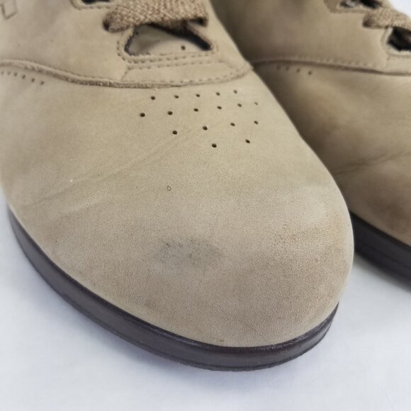 SAS Free Time Walking Shoes Womens 8.5M Oxford Beige Taupe Suede Lace Up Comfort - Picture 14 of 16